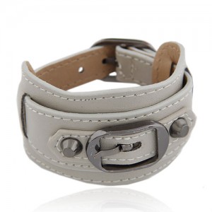 Belt Buckle Design Fashion Bracelet - Beige