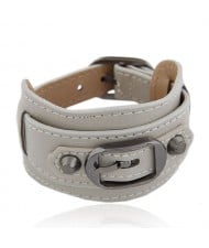 Belt Buckle Design Fashion Bracelet - Beige