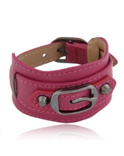 Belt Buckle Design Fashion Bracelet - Rose