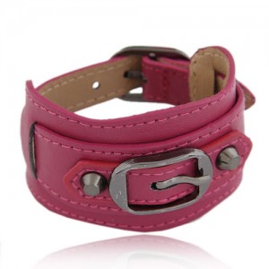 Belt Buckle Design Fashion Bracelet - Rose