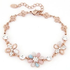 Opal Sunflower and Butterfly Fashion Bracelet - Colorful