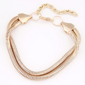 High Fashion Simple Snake Chain Bracelet - Golden