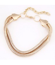 High Fashion Simple Snake Chain Bracelet - Golden