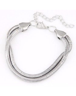 High Fashion Simple Snake Chain Bracelet - Silver