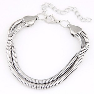 High Fashion Simple Snake Chain Bracelet - Silver
