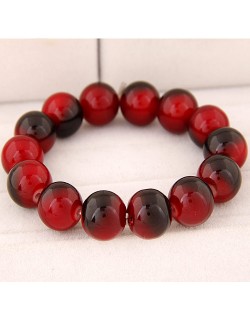 Korean Fashion Glass Beads Bracelet - Red