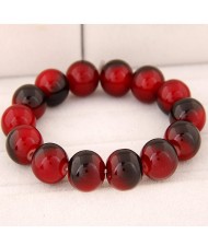 Korean Fashion Glass Beads Bracelet - Red