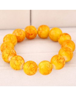 Korean Fashion Glass Beads Bracelet - Yellow