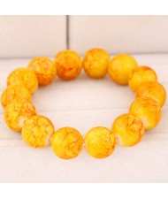 Korean Fashion Glass Beads Bracelet - Yellow