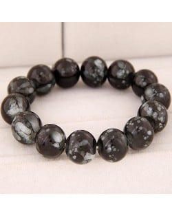Korean Fashion Glass Beads Bracelet - Black