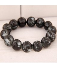 Korean Fashion Glass Beads Bracelet - Black