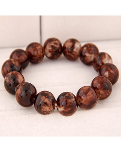 Korean Fashion Glass Beads Bracelet - Brown