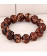 Korean Fashion Glass Beads Bracelet - Brown