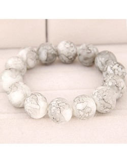 Korean Fashion Glass Beads Bracelet - White