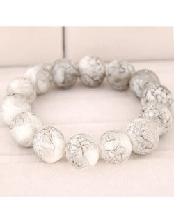 Korean Fashion Glass Beads Bracelet - White
