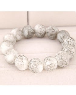 Korean Fashion Glass Beads Bracelet - White