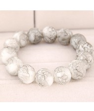 Korean Fashion Glass Beads Bracelet - White
