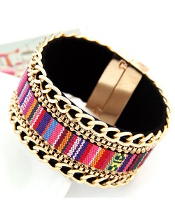 Assorted Chains Combo with Gradiant Colors Magnet Bangle