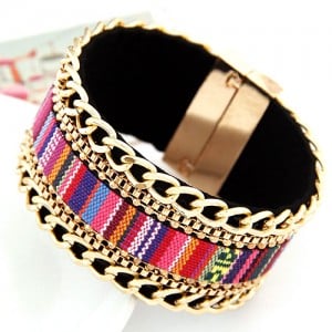 Assorted Chains Combo with Gradiant Colors Magnet Bangle