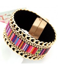 Assorted Chains Combo with Gradiant Colors Magnet Bangle