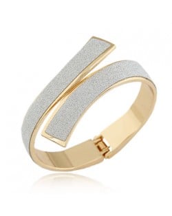 Matting Surface Open Style Fashion Bangle - Golden