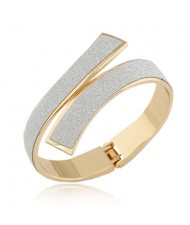 Matting Surface Open Style Fashion Bangle - Golden