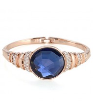 Rhinestone and Glass Embeded Office Lady Fashion Bracelet - Golden