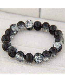 Korean Fashion Simple Style Glass Beads Bracelet - Black