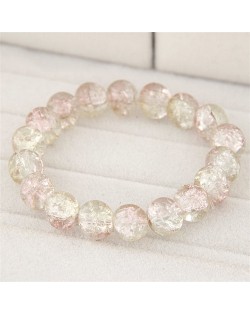 Korean Fashion Simple Style Glass Beads Bracelet - LIght Khaki