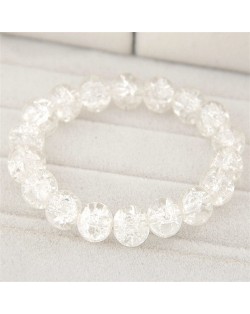 Korean Fashion Simple Style Glass Beads Bracelet - White