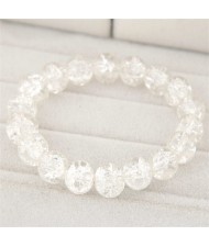 Korean Fashion Simple Style Glass Beads Bracelet - White