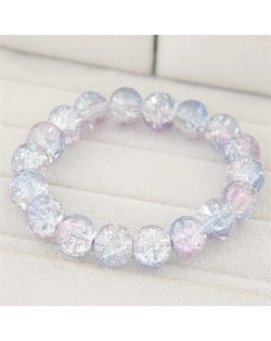 Korean Fashion Simple Style Glass Beads Bracelet - Light Blue