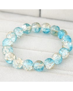 Korean Fashion Simple Style Glass Beads Bracelet - Aquamarine