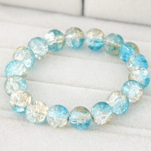 Korean Fashion Simple Style Glass Beads Bracelet - Aquamarine