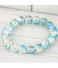 Korean Fashion Simple Style Glass Beads Bracelet - Aquamarine