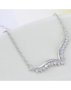 Cubic Zircon Inlaid Phoenix Wing Fashion Necklace