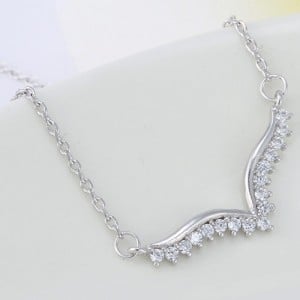 Cubic Zircon Inlaid Phoenix Wing Fashion Necklace