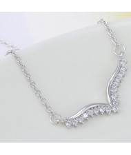 Cubic Zircon Inlaid Phoenix Wing Fashion Necklace