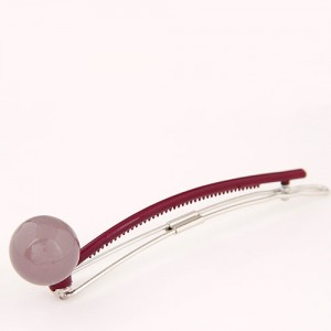 Korean Fashion Candy Color Ball Decorated Hair Clip - Gray