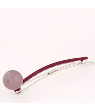 Korean Fashion Candy Color Ball Decorated Hair Clip - Gray