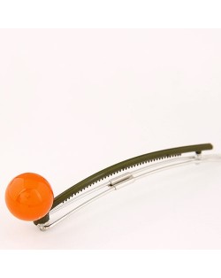 Korean Fashion Candy Color Ball Decorated Hair Clip - Orange