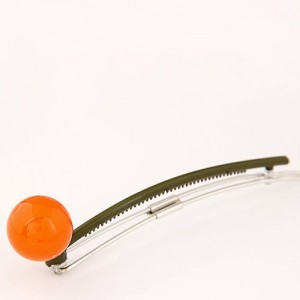 Korean Fashion Candy Color Ball Decorated Hair Clip - Orange