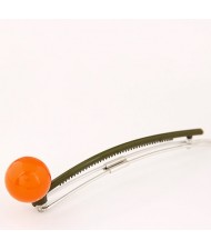 Korean Fashion Candy Color Ball Decorated Hair Clip - Orange