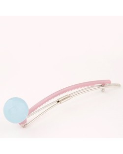 Korean Fashion Candy Color Ball Decorated Hair Clip - Light Blue