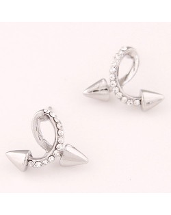 Twist Rivet Design Fashion Ear Studs - Silver