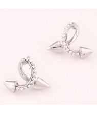 Twist Rivet Design Fashion Ear Studs - Silver