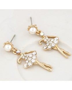 Sweet Ballet Dancer Dangling Earrings