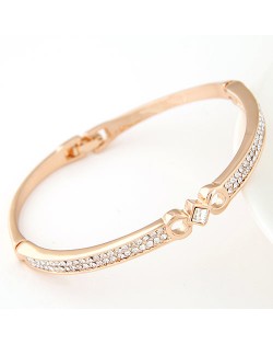 Czech Rhinestone Embedded Slim Style Lady Fashion Bangle
