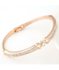 Czech Rhinestone Embedded Slim Style Lady Fashion Bangle