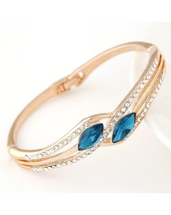 Forever Love Theme Czech Rhinestone Fashion Bangle